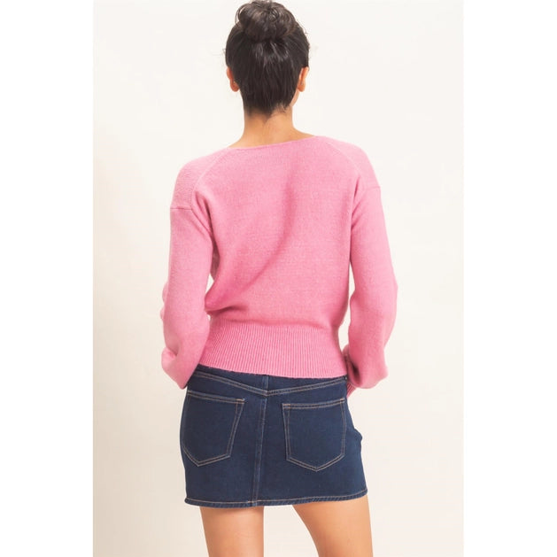 Bubblegum Wrap Sweater