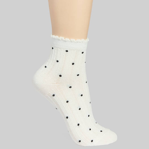 POLKA DOT PRINT RUFFLED SOCKS