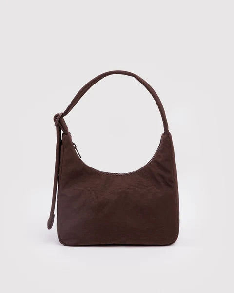 Mini Nylon Shoulder Bag - Coffee