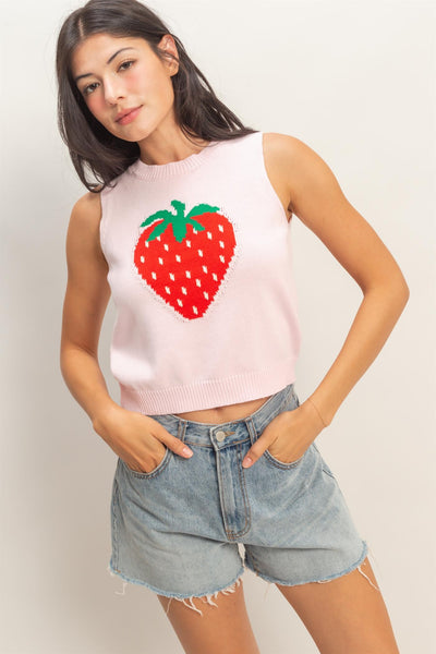 Strawberry Knit Top
