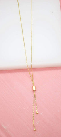 18K Gold Filled Bolo Box Chain Necklace
