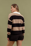 Stripe Sweater with Collar