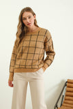 Grid Print Sweater