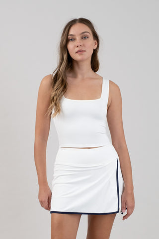Basic Square Neck Tank - White
