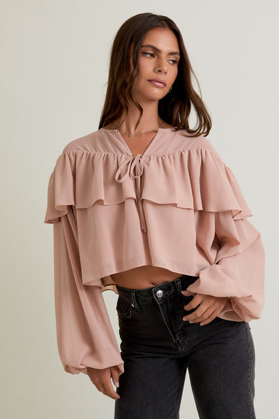 Blush Ruffle Top