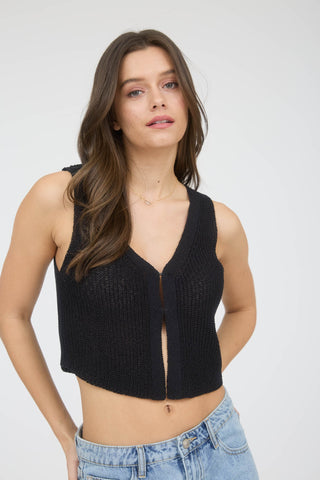 Helen Knit Vest Top - Black