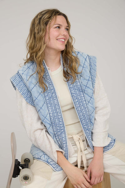 Jude Quilted Denim Vest