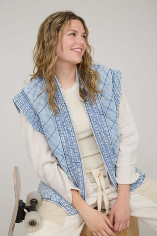 Jude Quilted Denim Vest