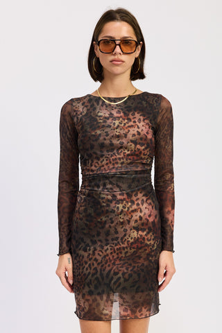 Mesh Animal Print Dress