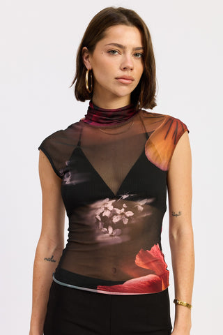 Flower Mesh Top
