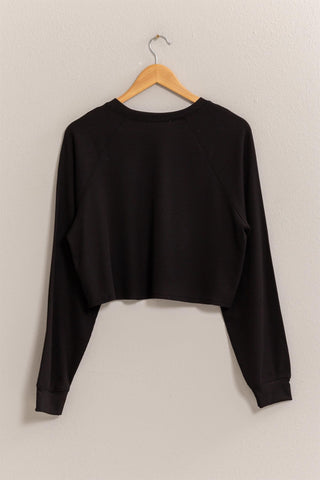 Raglan-sleeve Crop Top