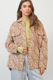 Zebra Shacket - Camel