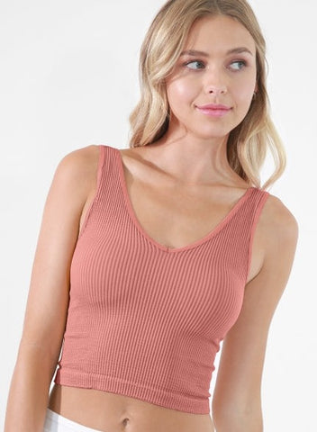 Reversible Stretch Tank - Ash Rose