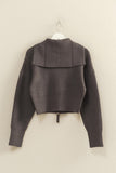 Front Zip Collared Sweater - Charcoal
