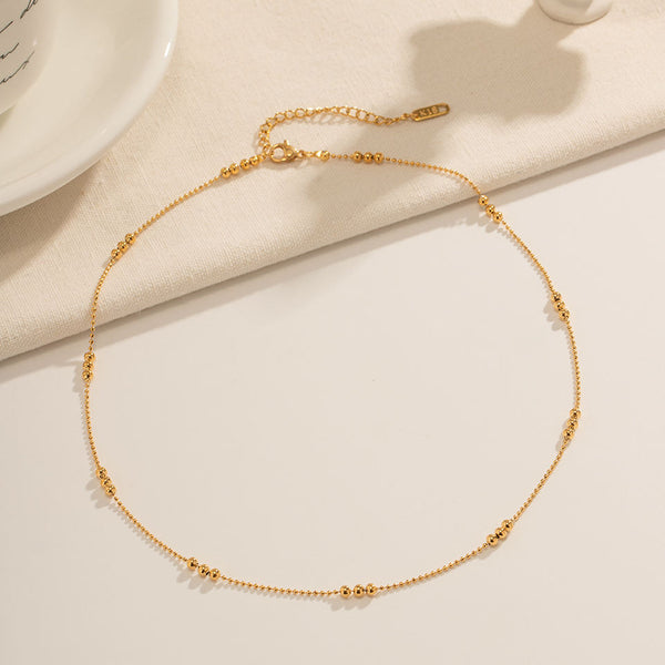 18K Gold Plated Beaded Chain Necklace