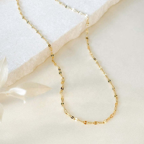 18K Gold Plated Dainty Twisted Chain Necklace