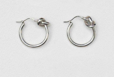 Knot Hoop Earrings - Silver