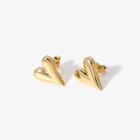14K Gold Plated Heart Earrings