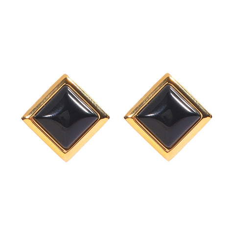 18K Gold Plated Square Stud Earrings