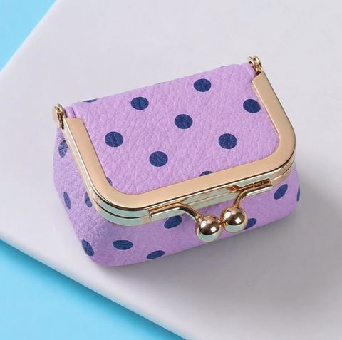 Mini Jewelry Case - Purple Polka Dot