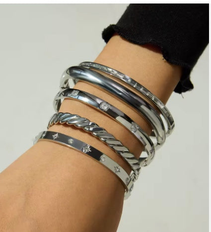 Rhinestone  Bracelet - Silver