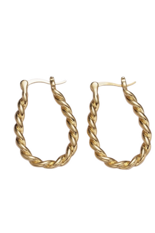 Twisted Rope Hoop Earring - Gold Filled