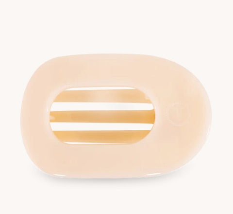 Almond Beige Flat Round Hair Clip - Large
