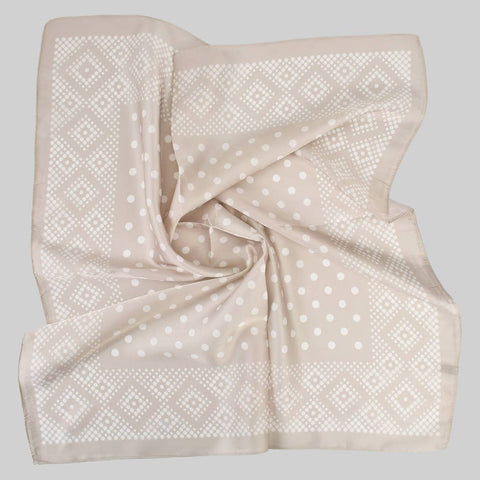 GEO POLKA DOT PRINT SILKY SQUARE SCARF