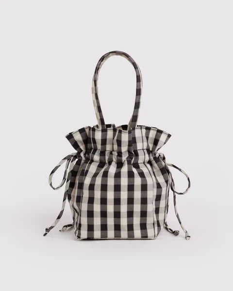 Nylon Drawstring Bag - Gingham