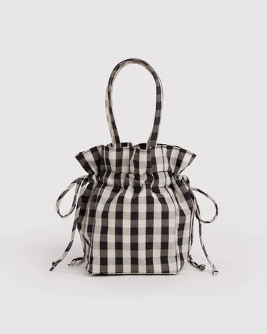 Nylon Drawstring Bag - Gingham