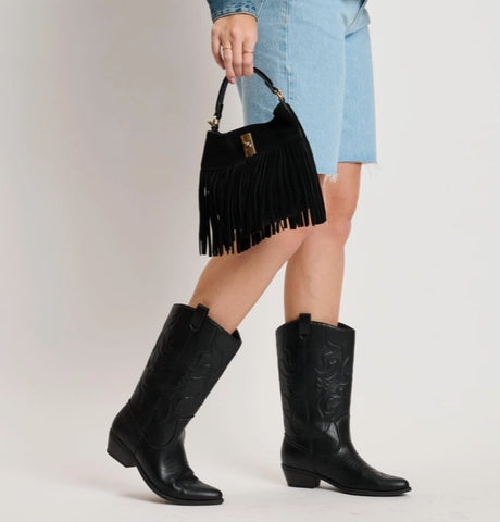 Vermont Fringe Purse - Black