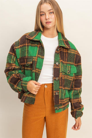 Green/Brown Plaid Jacket