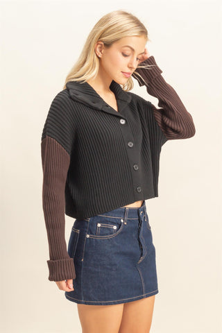 Contrast Sleeve Sweater