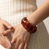 Color-Block Acrylic Stretch Cord Bracelet
