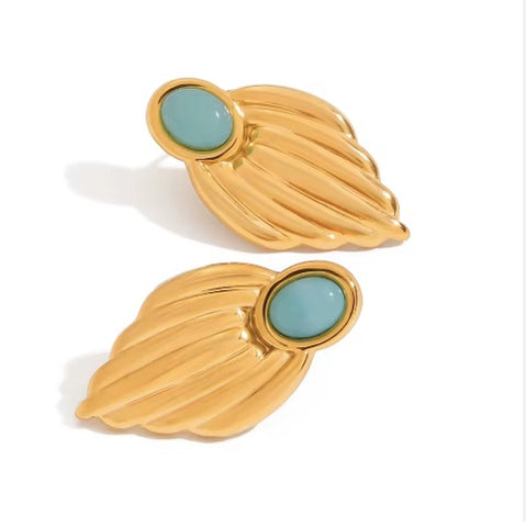 Gold + Blue Earrings