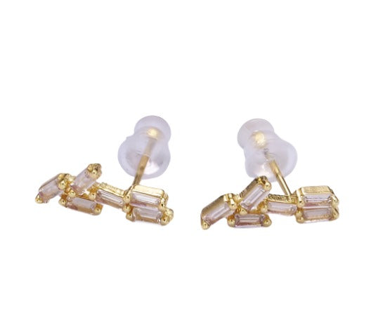 14K Gold Filled Multi Baguette CZ Earrings