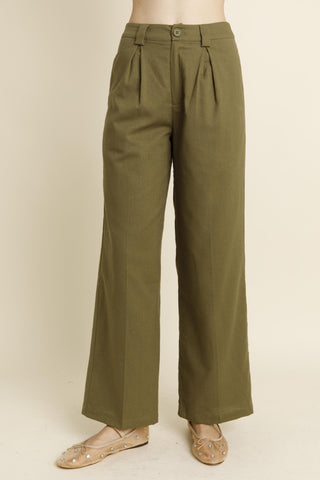 Olive Linen Pants