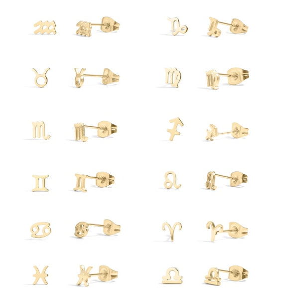 Zodiac Earrings - Gold