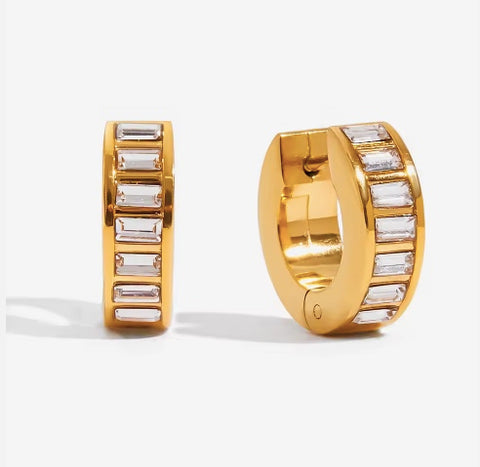 Baguette Hoop Earrings