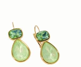 Gold Plated Mixed Green Earrings