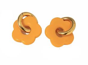 Chunky Flower Hoop - Orange