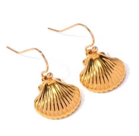 Gold Plated Shell Earrings