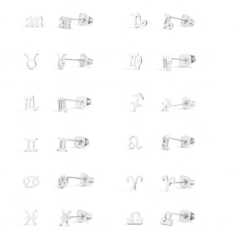 Zodiac Earrings - Silver