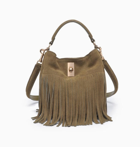 Vermont Fringe Purse - Olive