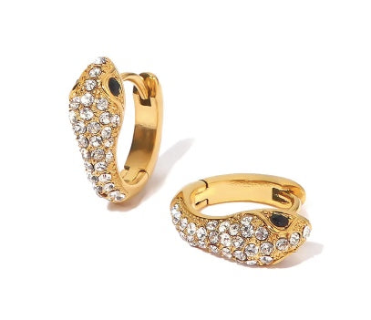 Gold Plated Black Eye Snake Hoop