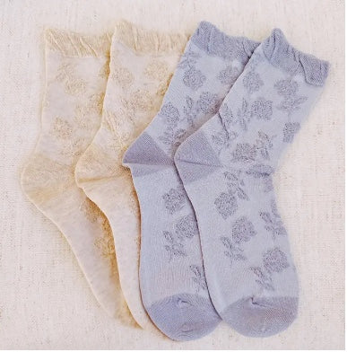 Floral Ruffle Sock