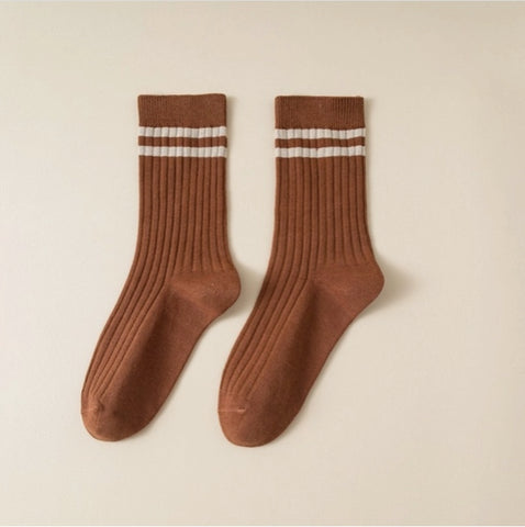 Half Crew Brown Sock