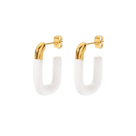 Artist Earrings - White/Gold