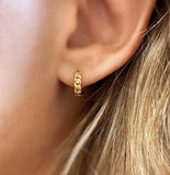 18k GoldFilled 2mm Cuban Chain Clicker Hoop Earring